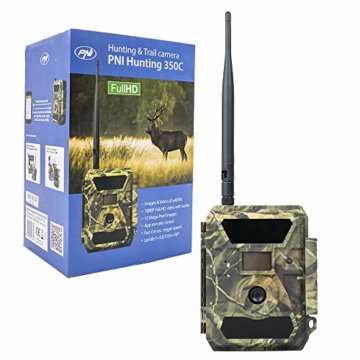 PNI Hunting 350C Wildkamera Fotofalle mit Bewegungsmelder Nachtsicht 12MP 1080P Full HD 100° Weitwinkel mit Internet, optionaler SMS, Foto am Telefon, E-Mail Infrarot No Glow LEDs und IP66 - 2