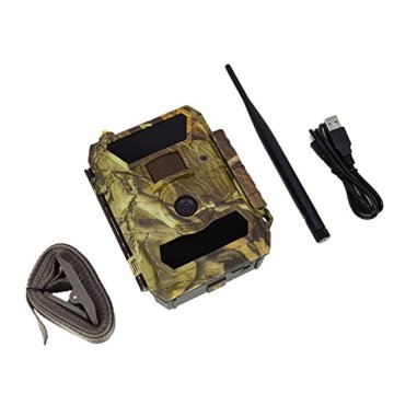 PNI Hunting 350C Wildkamera Fotofalle mit Bewegungsmelder Nachtsicht 12MP 1080P Full HD 100° Weitwinkel mit Internet, optionaler SMS, Foto am Telefon, E-Mail Infrarot No Glow LEDs und IP66 - 3